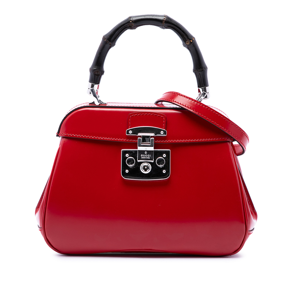 Pre-Loved Gucci Mini Polished Calfskin Bamboo Lady Lock Top Handle Bag